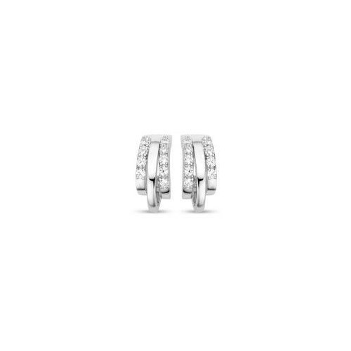 Victoria Silver colored earrings with white stones