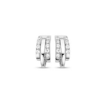 Victoria Silver colored earrings with white stones