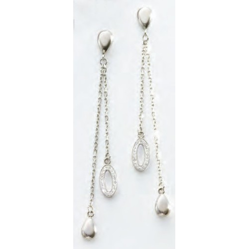 Victoria Silver-colored earrings with white stones