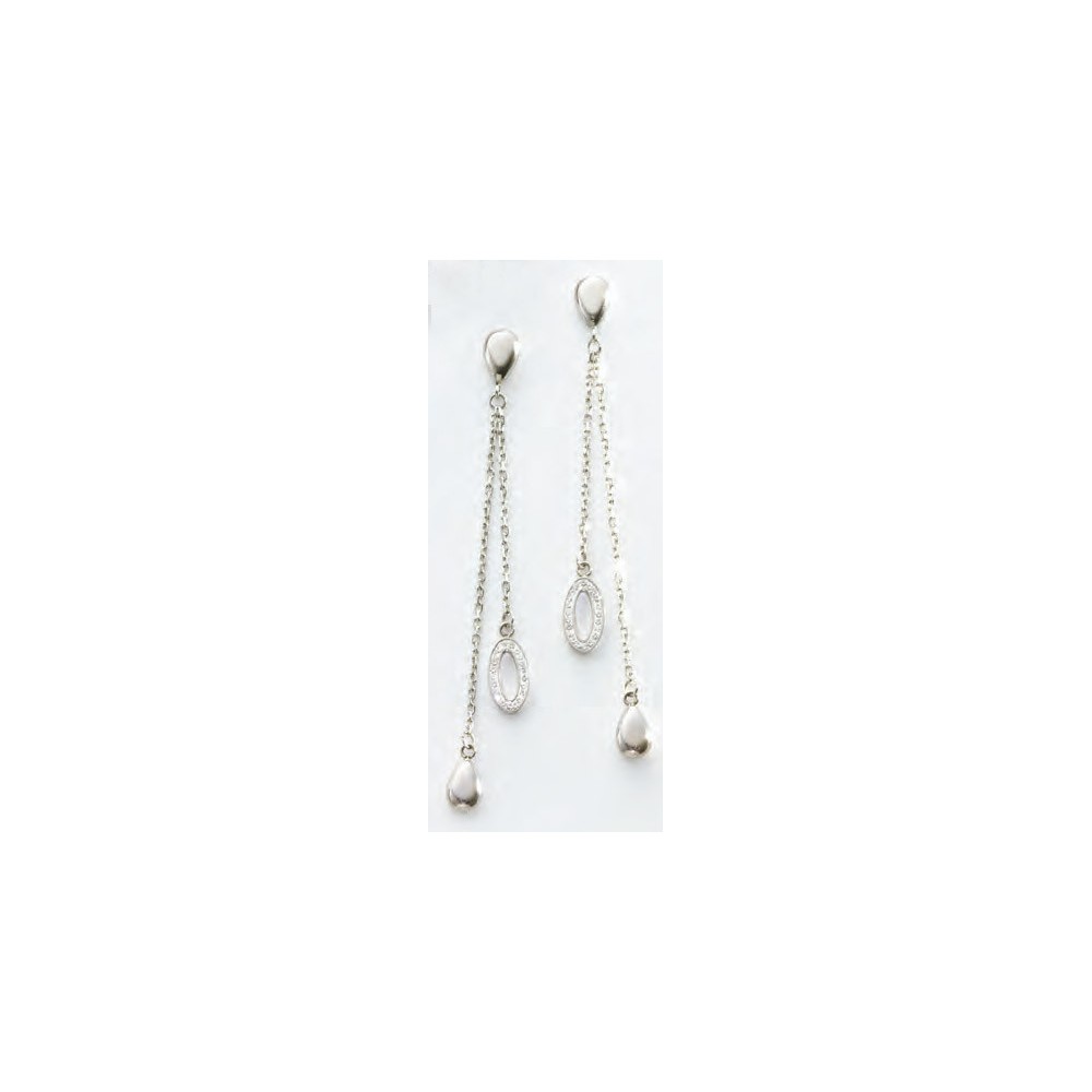 Victoria Silver-colored earrings with white stones