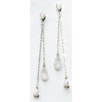 Victoria Silver-colored earrings with white stones