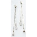 Victoria Silver-colored earrings with white stones