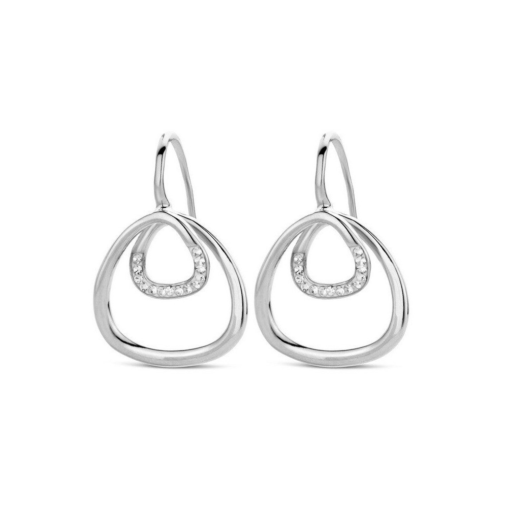 Victoria Silver-colored white stone earrings