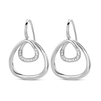 Victoria Silver-colored white stone earrings