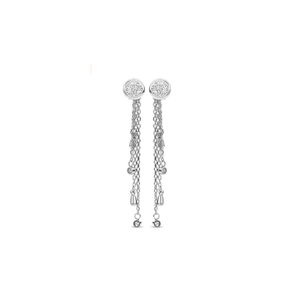 Victoria Silver-colored Earrings with White Stones
