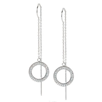 Victoria Silver-colored white stone earrings