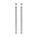 Victoria Silver Color White Stone Long Earrings