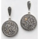 Victoria Silver-colored black stone earrings