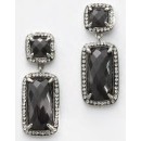 Victoria Silver colored black stone earrings