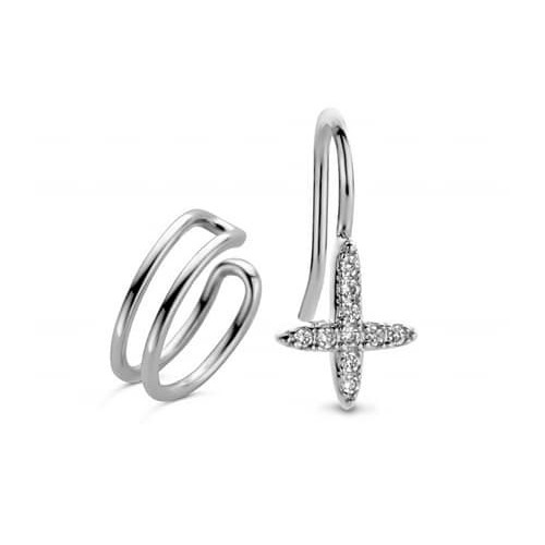 Victoria Silver-colored earring and ear cuff