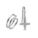 Victoria Silver-colored earring and ear cuff