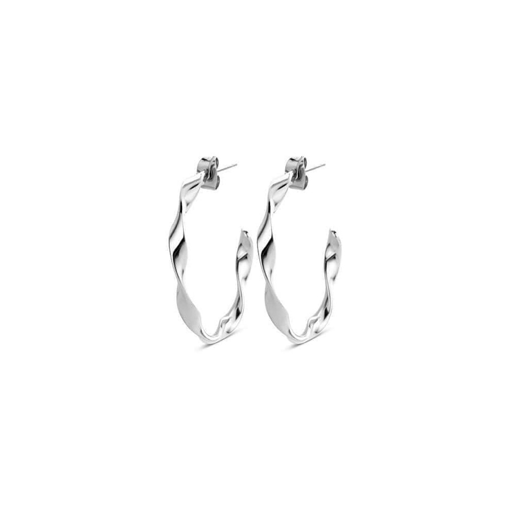 Victoria Silver Hoop Earrings