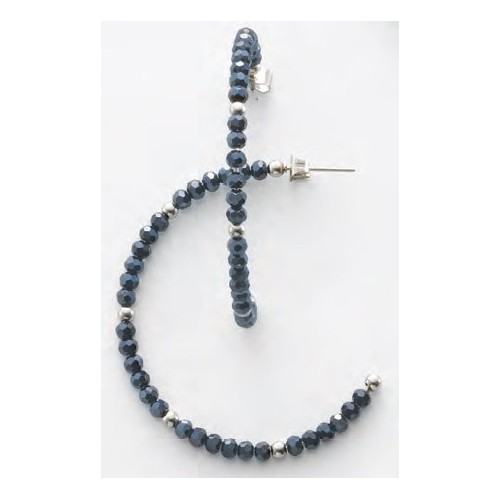 Victoria Silver-colored blue beaded earrings