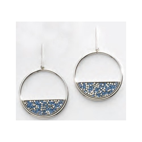 Victoria Silver Colored Blue Stone Earrings