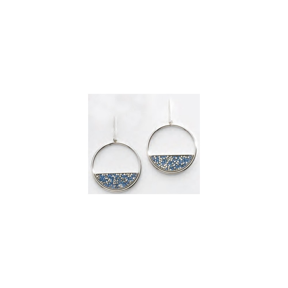 Victoria Silver Colored Blue Stone Earrings