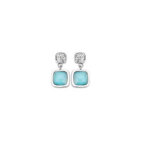 Victoria Silver-Colored Blue Stone Earrings