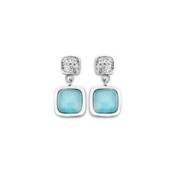 Victoria Silver-Colored Blue Stone Earrings