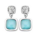 Victoria Silver-Colored Blue Stone Earrings