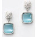 Victoria Silver-Colored Blue Stone Earrings