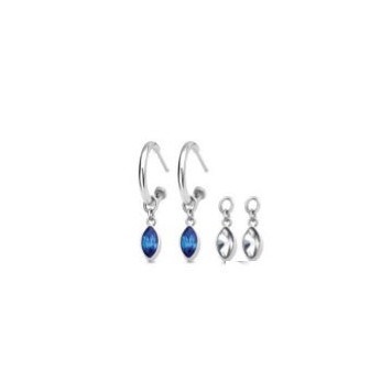 Victoria Silver-colored earrings with blue and white stones