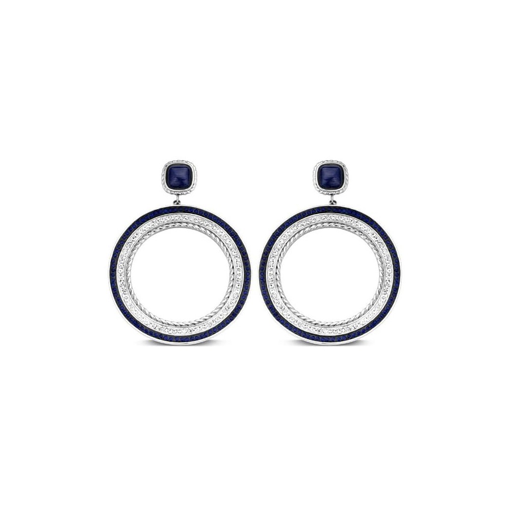 Victoria Silver-colored blue and white stone earrings