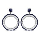 Victoria Silver-colored blue and white stone earrings