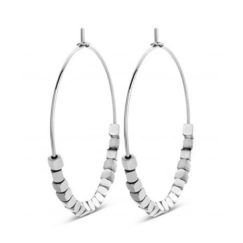 Victoria Silver Checked Earrings