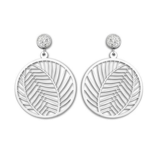 Victoria Silver Leaf Pattern Earrings