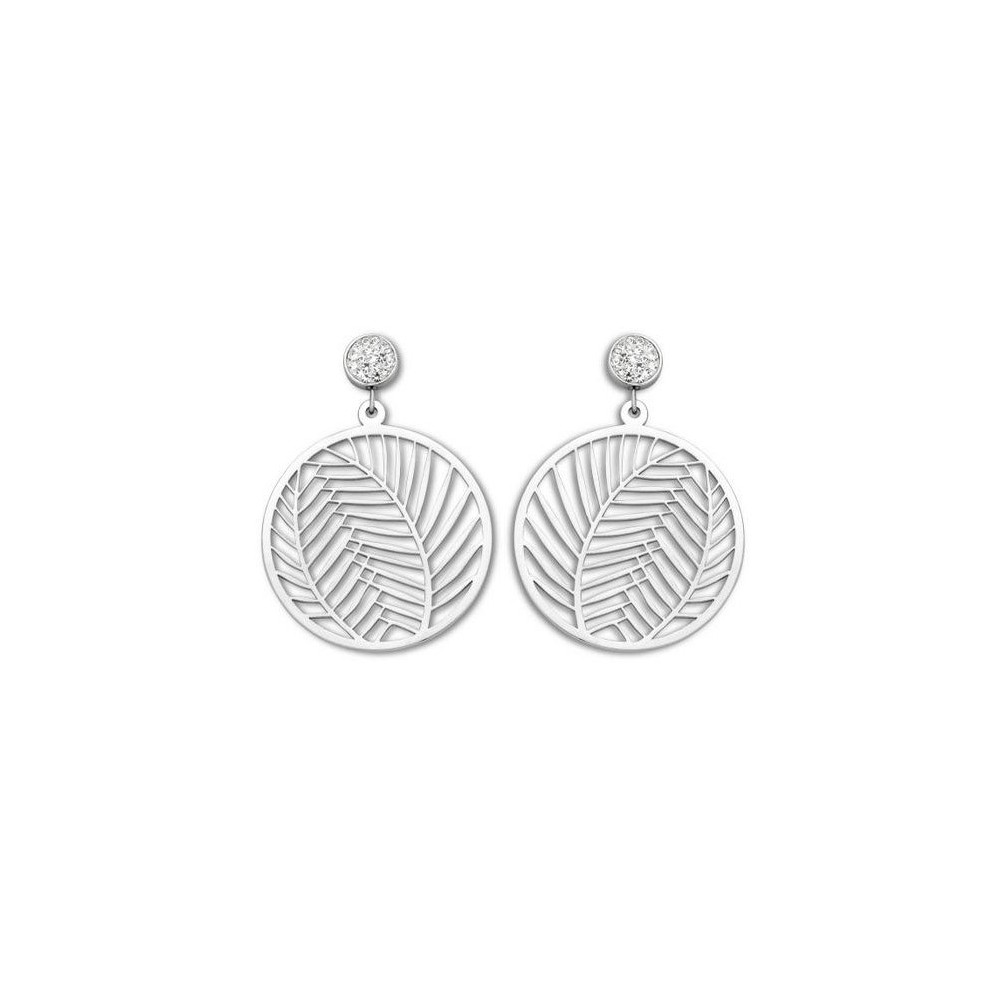 Victoria Silver Leaf Pattern Earrings