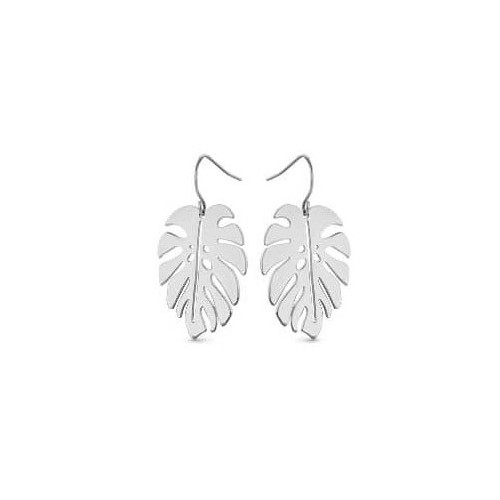 Victoria Silver Leaf Pattern Earrings