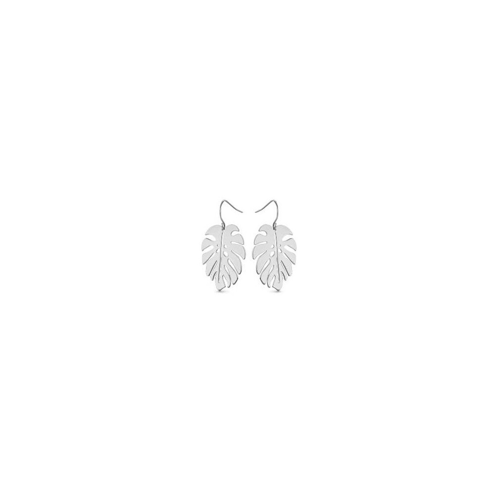 Victoria Silver Leaf Pattern Earrings
