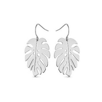 Victoria Silver Leaf Pattern Earrings