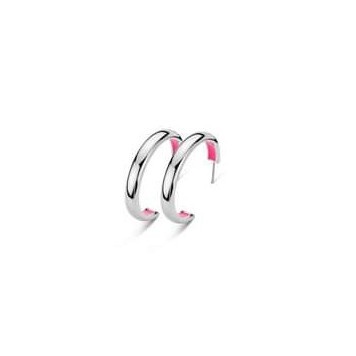 Victoria Silver colored pink patterned earrings
