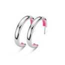 Victoria Silver colored pink patterned earrings