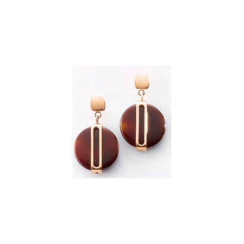 Victoria Rose gold colored brown patterned earrings