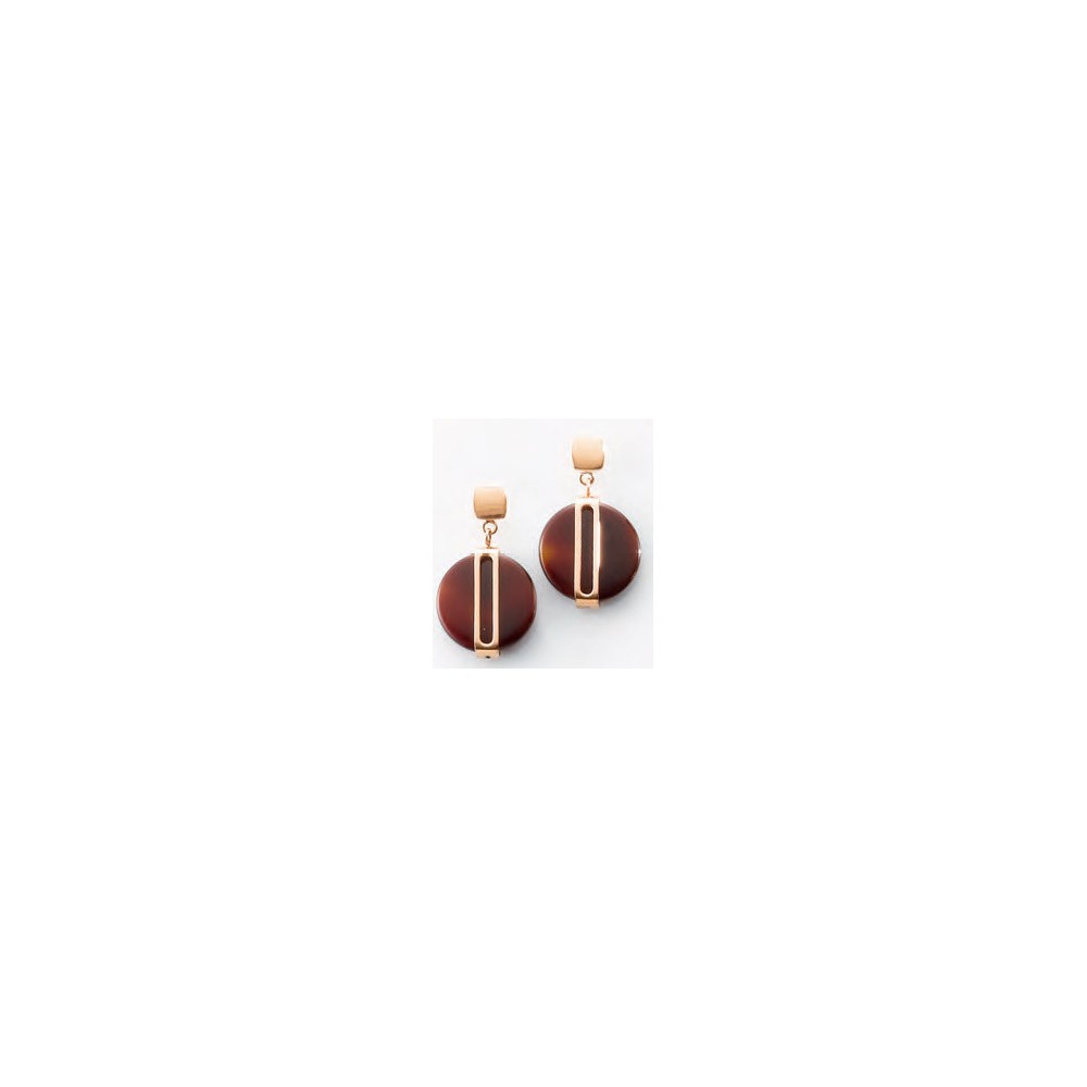 Victoria Rose gold colored brown patterned earrings