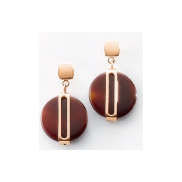 Victoria Rose gold colored brown patterned earrings