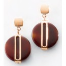 Victoria Rose gold colored brown patterned earrings