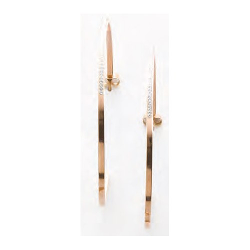 Victoria Rose gold colored white stone earrings