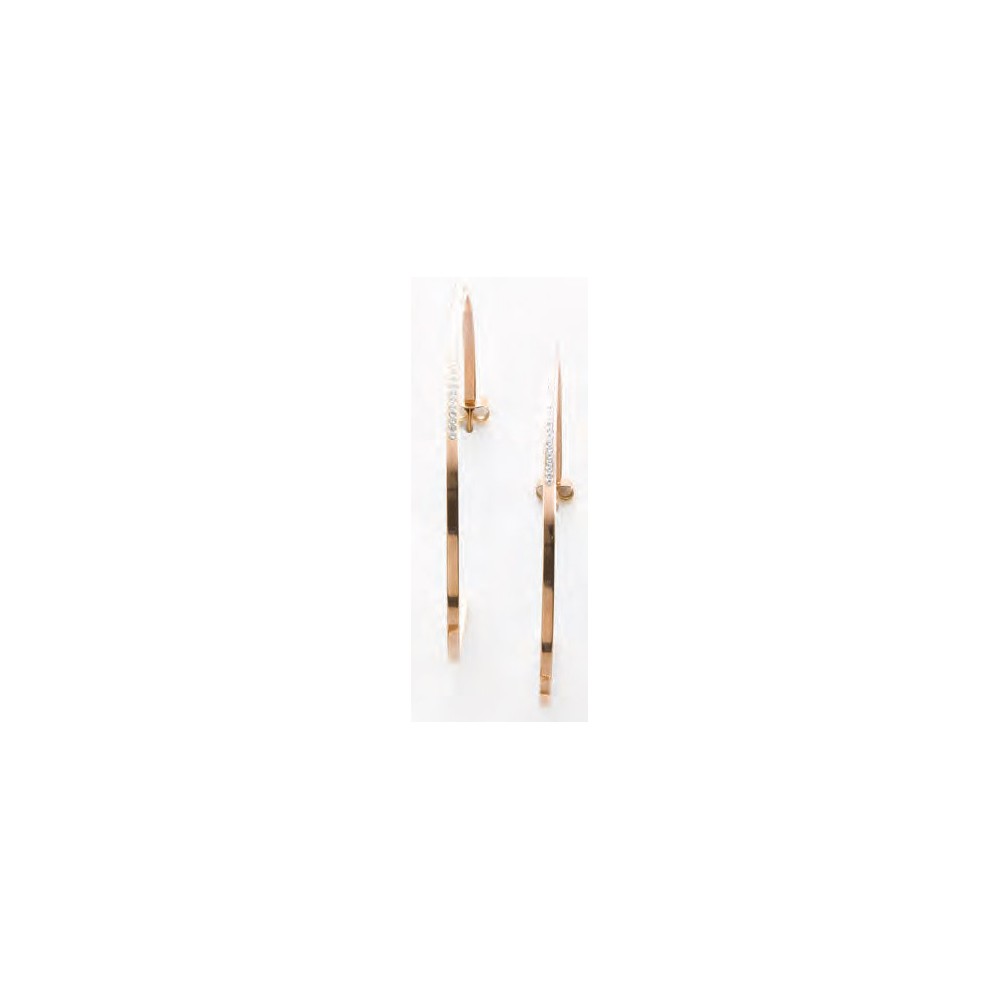 Victoria Rose gold colored white stone earrings
