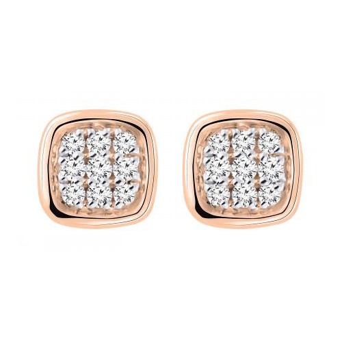 Victoria Rose gold-colored earrings with white stones