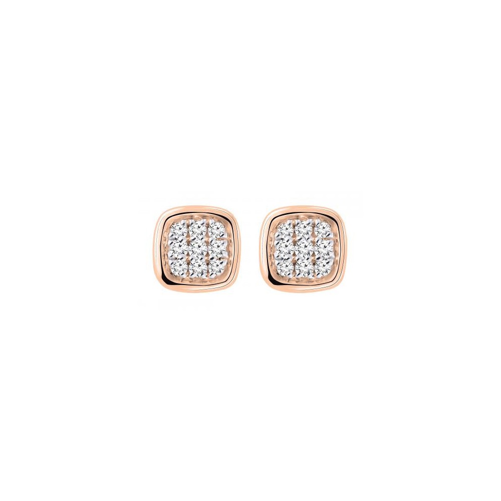 Victoria Rose gold-colored earrings with white stones