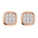 Victoria Rose gold-colored earrings with white stones