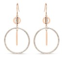 Victoria Rose gold colored hoop earrings with white stones
