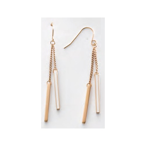 Victoria Rose gold colored earrings with white pattern