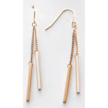 Victoria Rose gold colored earrings with white pattern