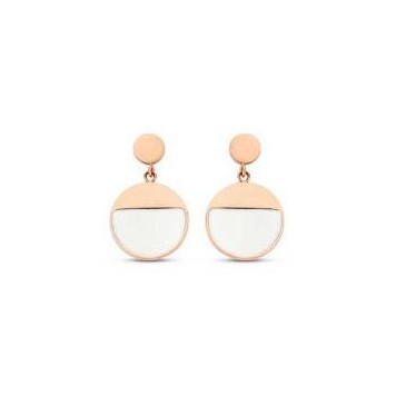 Victoria Rose gold colored earrings with white pattern