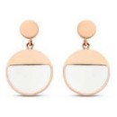 Victoria Rose gold colored earrings with white pattern