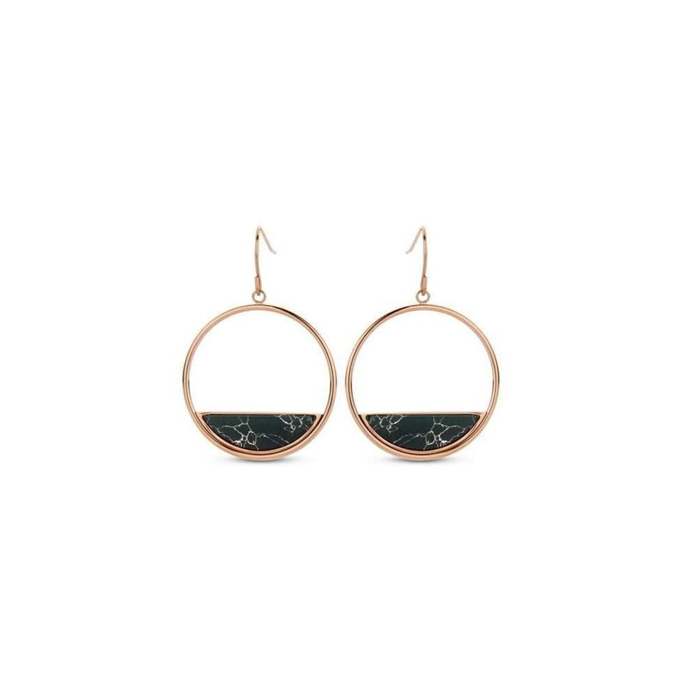 Victoria Rose gold colored black patterned earrings