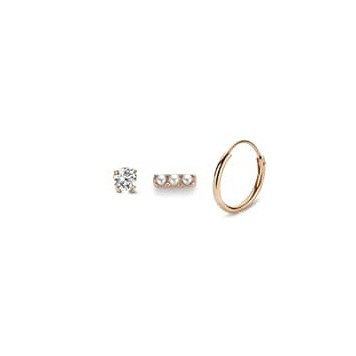 Victoria Rose gold colored earrings, set of 3